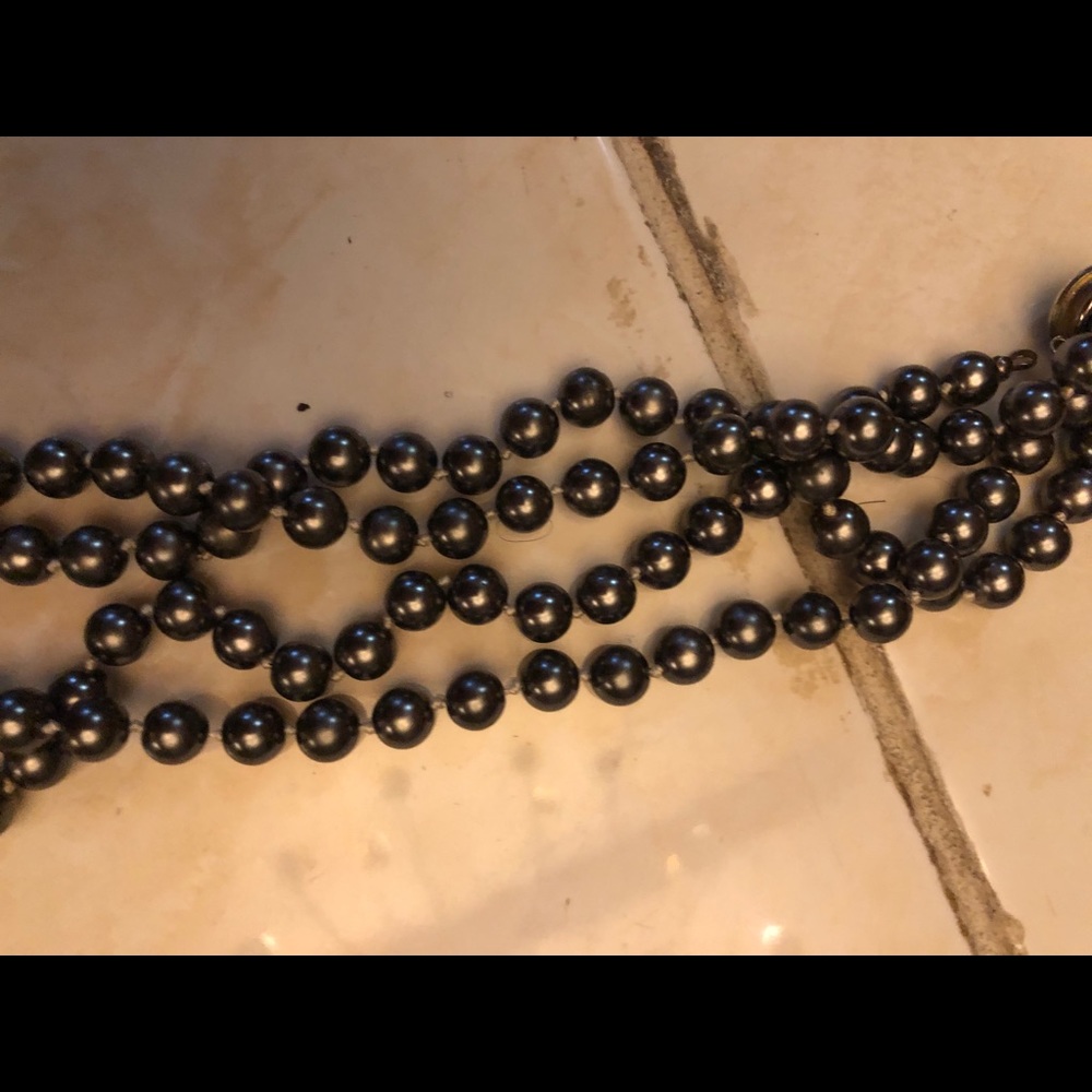 2 natural string of gray pearl vintage
